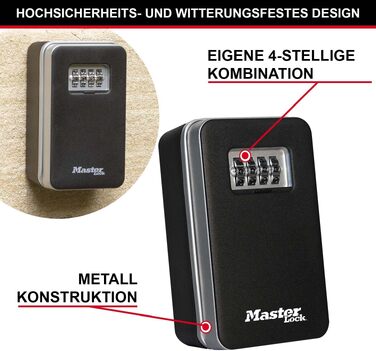 Ключниця Master Lock з кодовим замком для настінного монтажу, середнього розміру, вологозахищена для зовнішнього використання (комплект з кріпленням)