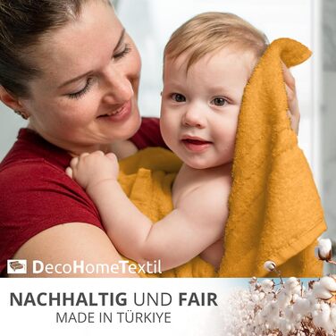 Набір рушників DecoHomeTextil з 100% бавовни, 10 предметів, м'які та гігроскопічні, гірчично-жовті (6 шт. 50x100 см)