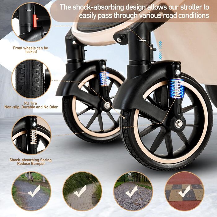 Дитяча коляска 3 в 1 Kinderwagen SK20-Schwarz: система подорожей, автокрісло, прогулянкова коляска, комбінована, з дощем, москітна сітка, алюмінієвий каркас, для дітей 0-4 роки