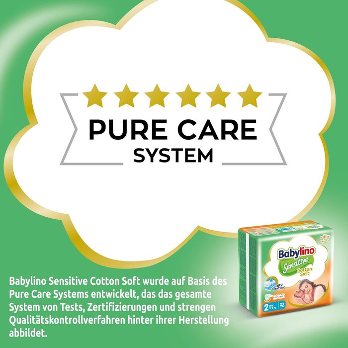 Дитячі підгузки Babylino Sensitive розмір 5 Junior (11-16 кг), 132 шт, гіпоалергенні