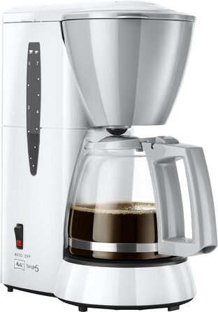 Кавоварка фільтраційна Melitta Single5 на 5 чашок, біла, з глечиком та захистом від крапель