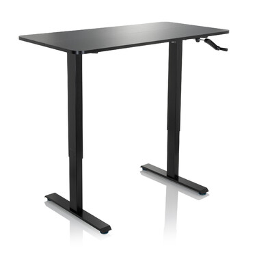 Робочий стіл STAND CR 120 x 60 з ручним регулюванням висоти, чорний колір, hjh OFFICE
