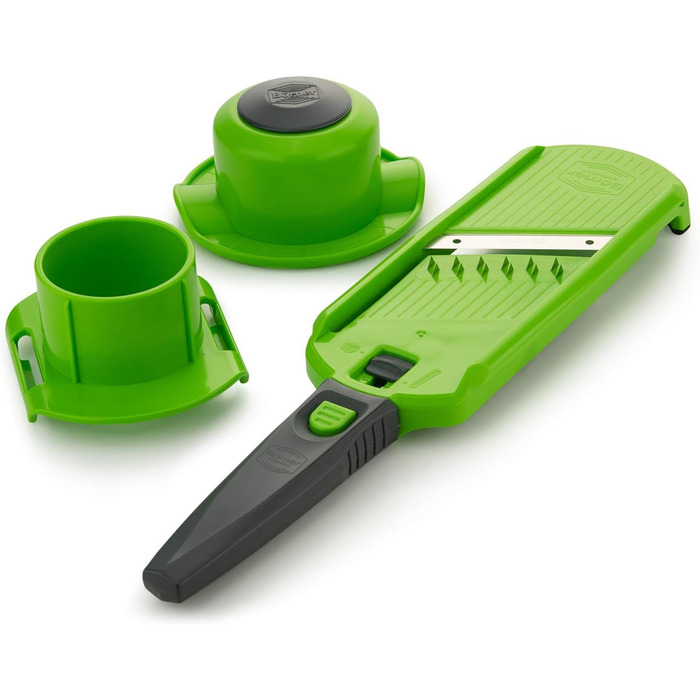 Овочерізка Börner Multi Dicer & Julienne, кухонний набір для нарізки кубиками та соломкою, дві насадки, для овочів і фруктів, зелено-сіра