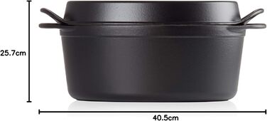 Чавунна гусятниця Le Creuset Doufeu, овальна, 32 см, для всіх плит і індукції, чорна
