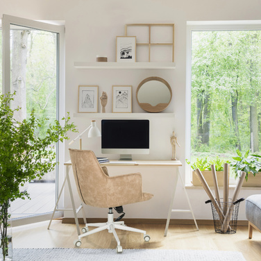 Крісло для домашнього офісу / поворотне крісло SOLAO LIFE W Fabric Beige Hjh LIVING