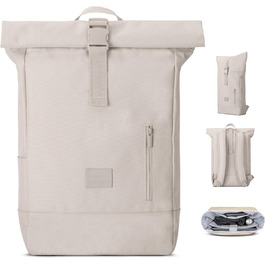 Рюкзак Johnny Urban Robin Medium бежевий, роллтоп, з відділенням для ноутбука 15L, водовідштовхувальний, для жінок і чоловіків, університет, бізнес, велосипед, екологічний
