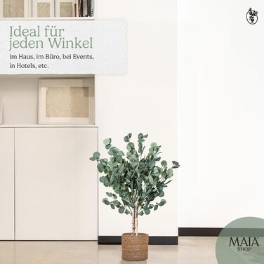 Штучний евкаліпт Maia Shop, декоративне дерево 105x70 см, пластикова рослина для декору вітальні