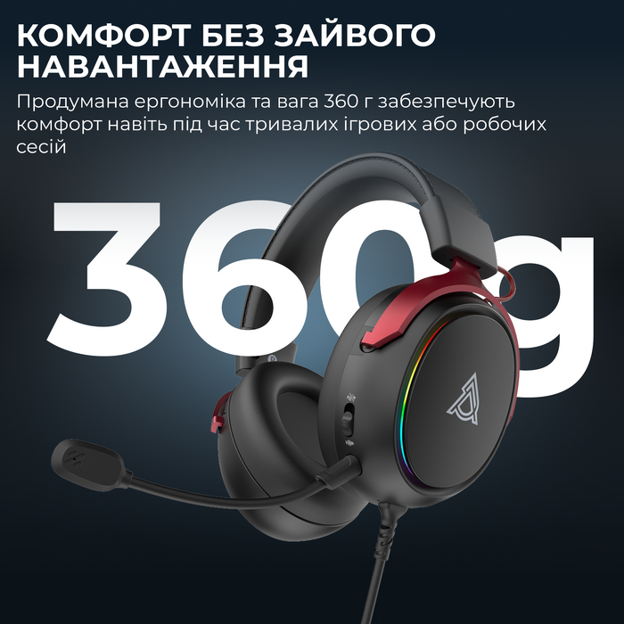 Дротова ігрова гарнітура Ajazz AHW10 Black (AHW10-B)
