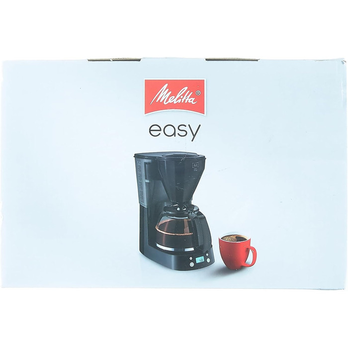 Кавоварка фільтраційна Melitta Easy Timer з таймером, скляною колбою, антикрапельною системою, 10 чашок, чорна