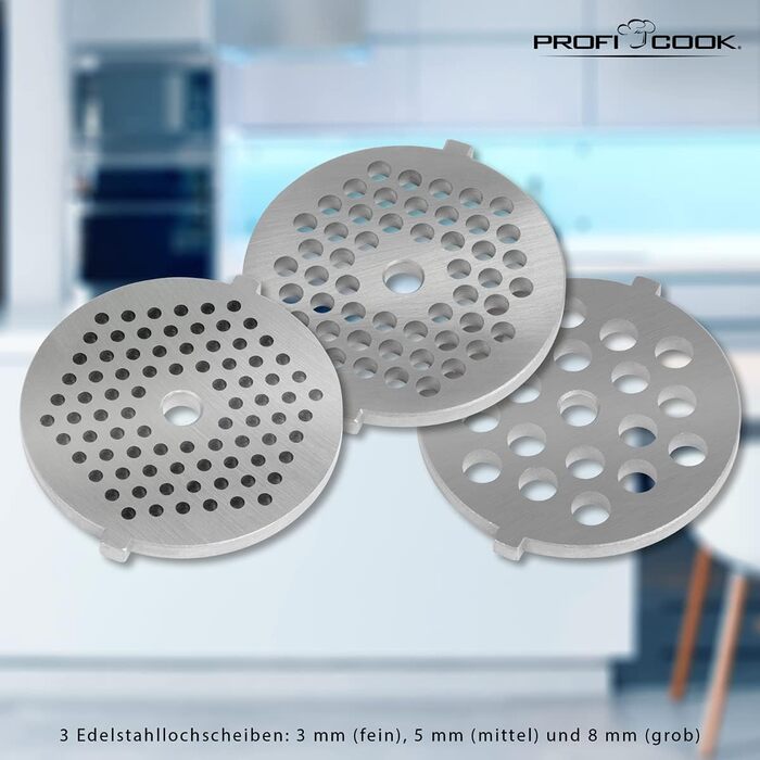 Електрична м'ясоподрібнювач Profi Cook PC-FW 1060, 1000W: для м'яса, ковбас та фаршу