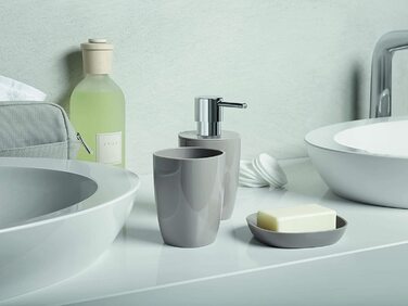 Кошик для сміття з маятниковою кришкою Spirella Pure, 5 л, пластик, для ванної, колір тауп