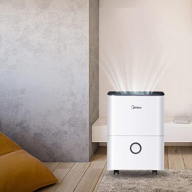 Осушувач повітря Midea DF-20DEN7-WF, 20 л/доба, для приміщень до 40 м², керування через додаток, 3 л бак, білий