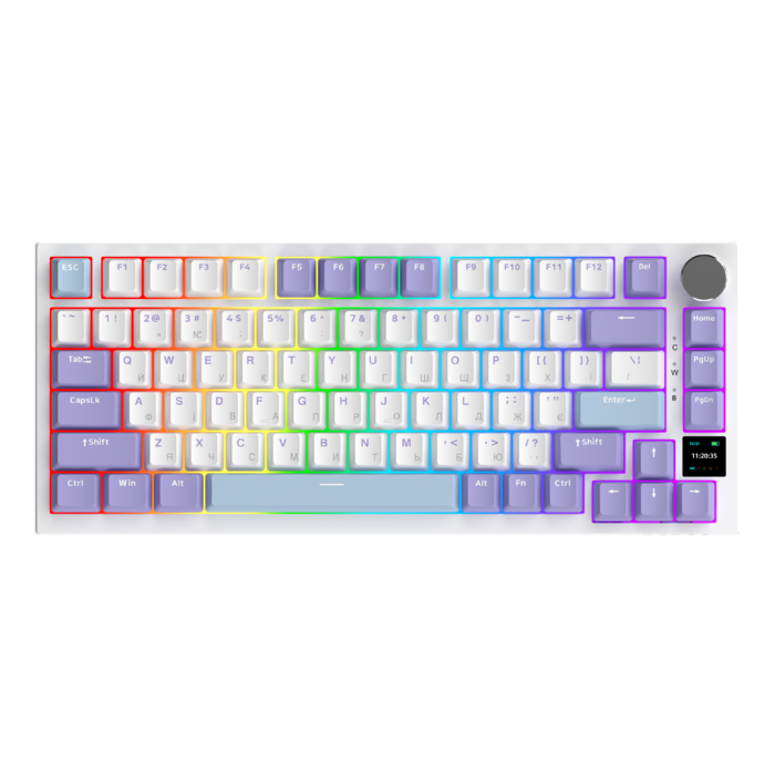 Бездротова механічна клавіатура Ajazz AK820 PRO 75% Flying Fish Switch White RGB (AK820PRO-FF-PWB)