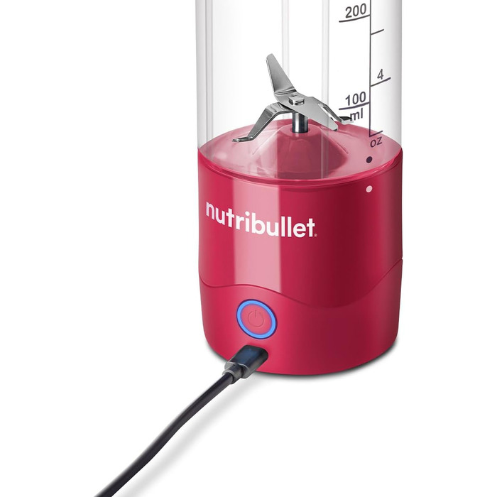 Портативний блендер nutribullet 475 мл, BPA-free Tritan, 4-лезова нержавіюча сталь, USB-C зарядка, міні-мультифункціональний міксер, магента