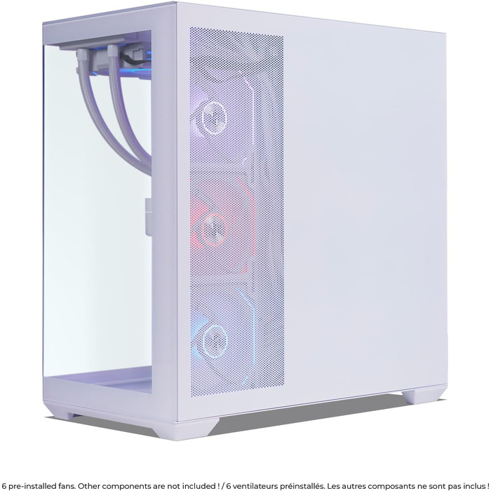 Корпус для ПК Spirit of Gamer Spark Arctic, ігровий Mid Tower, сумісний з ATX/MATX/MITX, з акваріумним дизайном, 6 ARGB вентиляторів 120 мм, загартоване скло 4 мм спереду та збоку