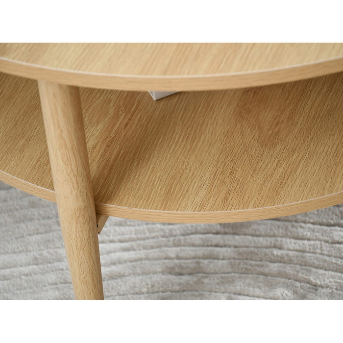 Круглий кавовий столик Mebel-Partner, 80 x 80 x 45 см, колір дуб