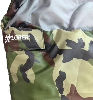 Спальний мішок EXPLORER Hunter мумія, камуфляж, до -18°C, XXL 220x80 см, для кемпінгу, риболовлі, аутдор