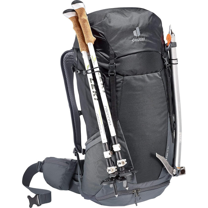 Рюкзак Deuter Futura Pro 42 EL, 42 л, чорний/графіт, для трекінгу та походів, великий розмір