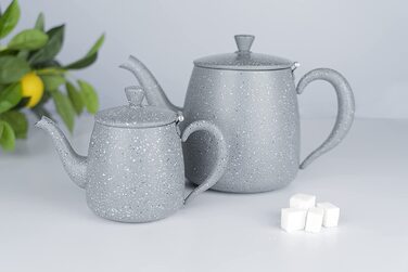 Чайник із нержавіючої сталі Café Olé PT-048GG, 1.35 л, сірий граніт, преміум-якість, безкапельний носик, порожнисті ручки, відкидний кришка