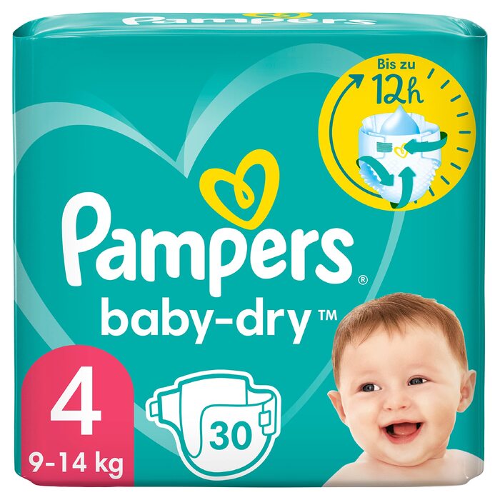 Підгузки Pampers розмір 4, упаковка 30 шт, класична серія