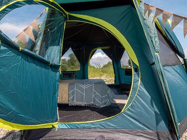 Намет Coleman Octagon з великими вікнами, 360° оглядом, сталевим каркасом, інтегрованою підлогою, водонепроникний, зелений/blackout, на 1 особу