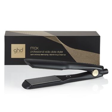 ghd Max – професійний випрямляч для волосся з широкими пластинами, для довгого, густого чи кучерявого волосся, швидке випрямлення та створення хвиль, технологія Dual-Zone, чорний