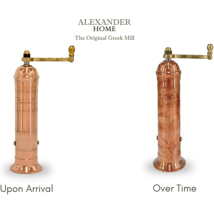 Ручна млинок для перцю Alexander Home The Original Griechische, мідний, 20,3 см, з ручкою-курбою