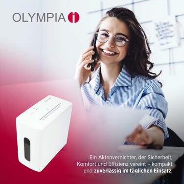 Шредер для паперу та кредитних карток Olympia CC 1010 S, знищення 10 аркушів, кошик 10 л, рівень секретності P4 (мікрорізка), білий