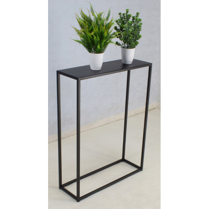 Вузька консоль Loft Metal 60x20x78 см, чорна