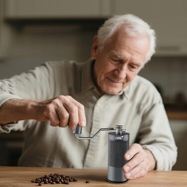 Ручна кавомолка для зерен Kaffee, професійна, з регулюванням помелу (90 позицій) для френч-пресу та пуроверу