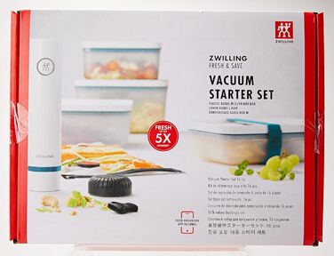Вакуумний стартовий набір ZWILLING Fresh & Save, 16 предметів, пластик, з контейнером, помпою та пакетами, La Mer