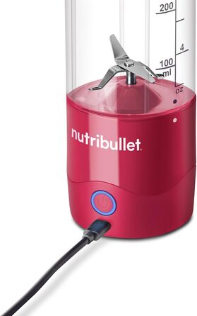 Портативний блендер nutribullet 475 мл, BPA-free Tritan, 4-лезова нержавіюча сталь, USB-C зарядка, міні-мультифункціональний міксер, магента