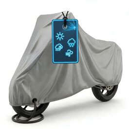 Водонепроникний чохол для мотоцикла та скутера Vespa All Weather (S), сріблястий, 185x90x110 см — всесезонний захисний покрив