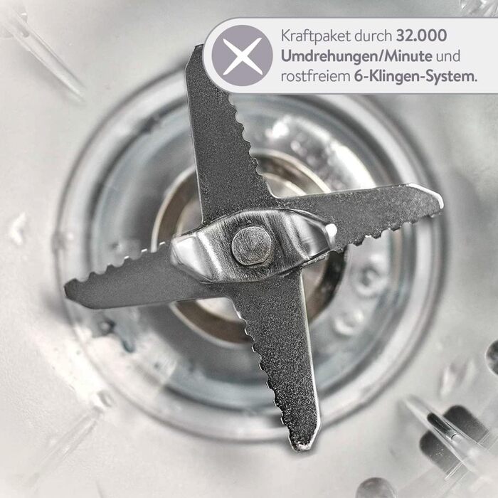 SPRINGLANE Hochleistungsmixer Hanno: Потужний блендер для приготування смузі, 2000 Вт, 32000 об/хв, самоочищення, збірник рецептів та насадка-стійка (білий)