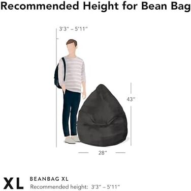 Крісло-мішок Easy XL, 220 л, антрацит