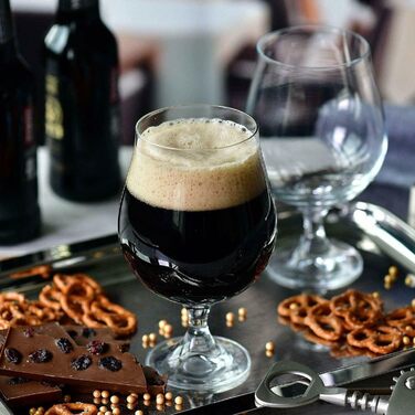 Набір склянок для темного пива Krosno Dunkel Stout 500 мл, 6 шт, колекція Elite, для дому та вечірок, можна мити в посудомийці