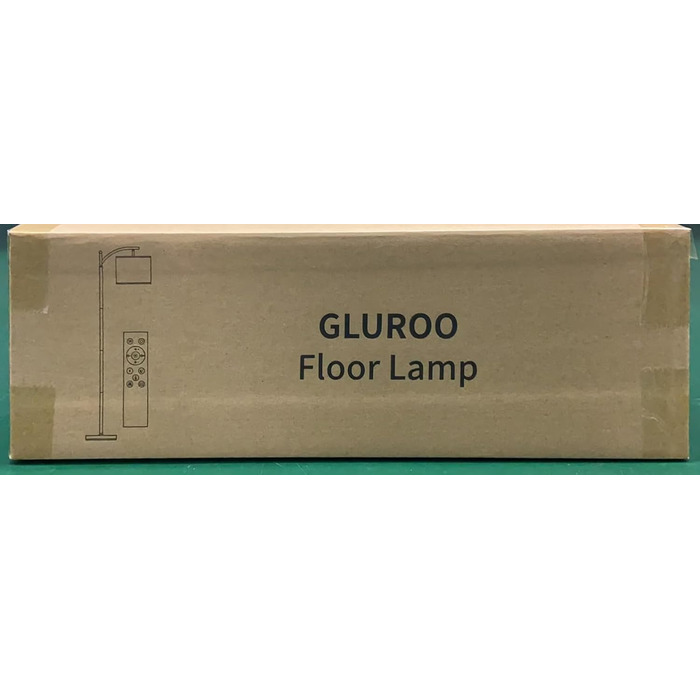 Торшер GLUROO для вітальні з пультом, сучасна димерована LED-стійка лампа-дуга з 3 режимами кольору та плавним регулюванням яскравості, підлоговий вимикач