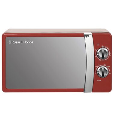Мікрохвильова піч Russell Hobbs RHMM701C Solo 17л, 700 Вт, червона: 5 рівнів потужності, таймер, розморожування, легке очищення