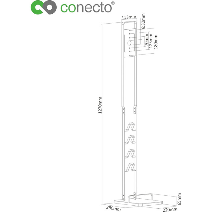 Підставка для пилососа conecto SA-CC50876, алюміній, чорна