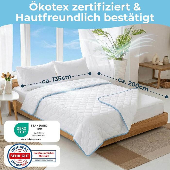 Всесезонна ковдра стібана 135x200 см, дихаюча, сертифікат Ökotex