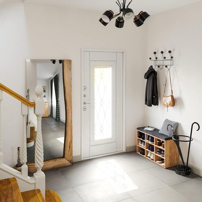 Лавка для взуття KOMTO Sofia 80x30x50 см з сидінням, бетон, полиця для зберігання, сіра оббивка, взуттєва тумба для передпокою