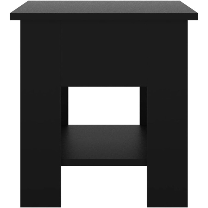 Журнальний стіл vidaXL з полицею, чорний, 40x40x42 см, деревостружкова плита, для вітальні, кавовий та приставний стіл