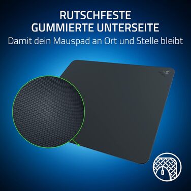 Скляний килимок для миші Razer Atlas — преміум ігровий килимок із загартованого скла, мікрогравірована гладка поверхня, стійкість до бруду та подряпин, чорний (450 x 400 x 5 мм)