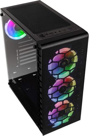 Корпус для ПК KOLINK Observatory Lite Mesh ATX з RGB підсвіткою, геймерський Midi Tower з загартованим склом і вентиляторами
