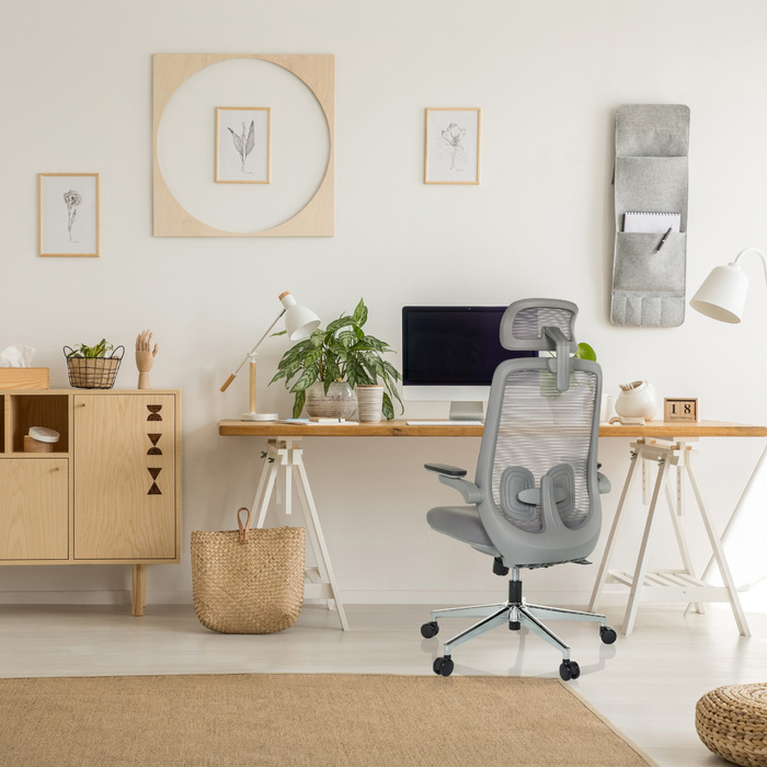Офісне крісло / обертове крісло GAREMA тканина сірий hjh OFFICE