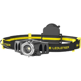 Ledlenser iH9R – міцний налобний ліхтар для майстрів, електриків та промисловості, акумуляторний або на батарейках, 2 енергорежими, мультиколірний LED, кріплення на каску