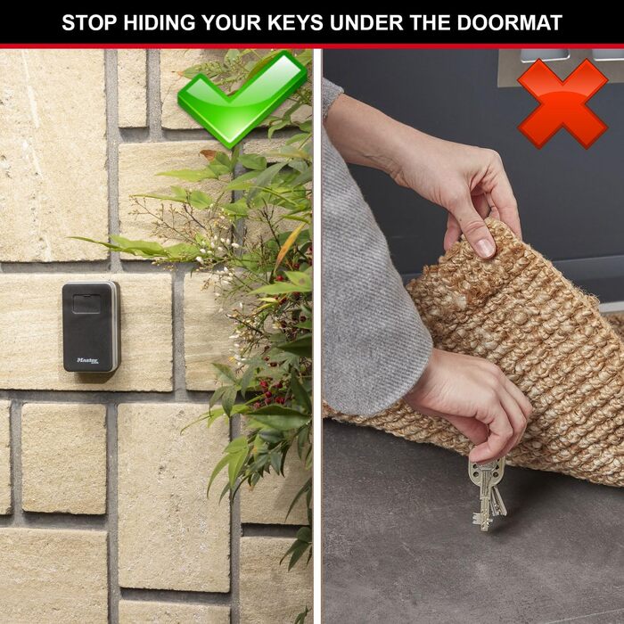 Сейф-ключниця Master Lock з кодовим замком для настінного монтажу, вологозахищена для зовнішнього використання, середній розмір (набір 2 шт.)