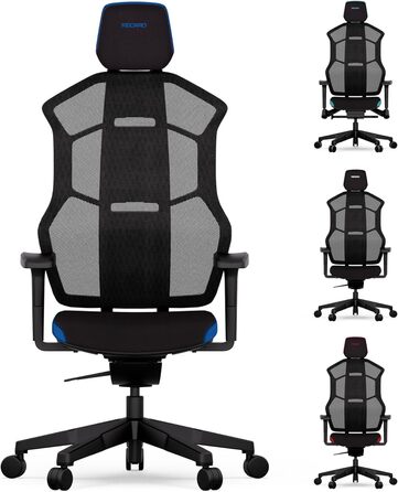 Ігрове крісло RECARO AER Essential, ергономічне, преміум-піна, регульоване, до 150 кг, синє, для офісу та геймінгу