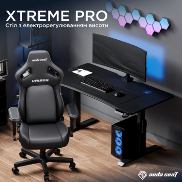 Стіл з електрорегулюванням висоти Anda Seat Xtreme Pro 1600x800 Black