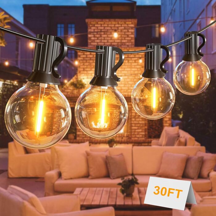 LED гірлянда для зовнішнього використання 9 м, диммувана, з пультом, 75 LED, тепле світло, IP45, для саду, балкону, тераси, кемпінгу та вечірок
